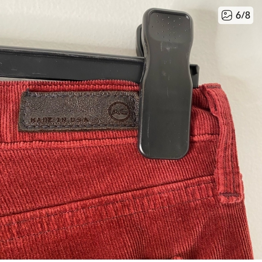 AG Adriano Goldschmied Slim Straight (The Stevie) Cords In Rustic Red. - Picture 7 of 9